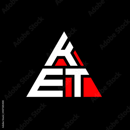 KET triangle letter logo design with triangle shape. KET triangle logo design monogram. KET triangle vector logo template with red color. KET triangular logo Simple, Elegant, and Luxurious Logo. KET 
