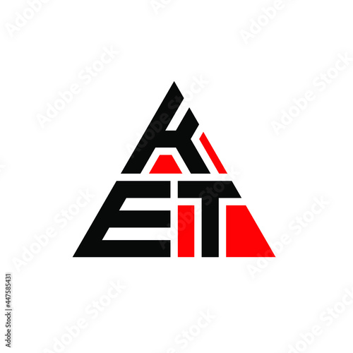 KET triangle letter logo design with triangle shape. KET triangle logo design monogram. KET triangle vector logo template with red color. KET triangular logo Simple, Elegant, and Luxurious Logo. KET 