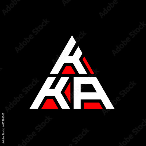 KKA triangle letter logo design with triangle shape. KKA triangle logo design monogram. KKA triangle vector logo template with red color. KKA triangular logo Simple, Elegant, and Luxurious Logo. KKA  photo