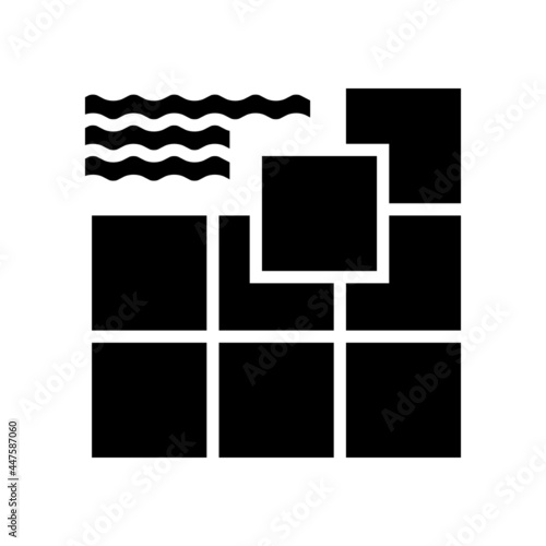 ceramic tile glyph icon vector. ceramic tile sign. isolated contour symbol black illustration