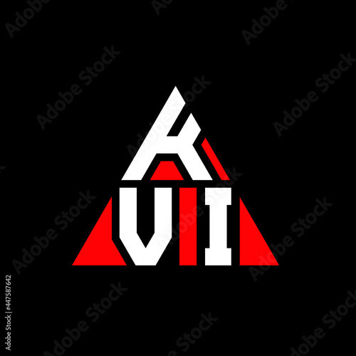 KVI triangle letter logo design with triangle shape. KVI triangle logo design monogram. KVI triangle vector logo template with red color. KVI triangular logo Simple, Elegant, and Luxurious Logo. KVI  photo