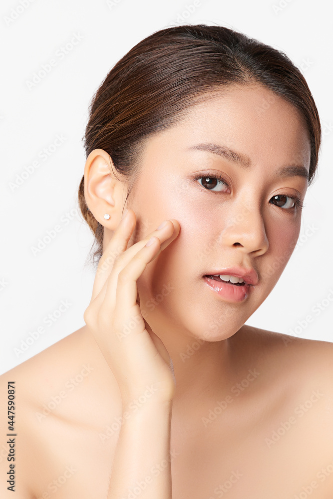 Beautiful young asian woman with clean fresh skin on white background, Face care, Facial treatment, Cosmetology, beauty and spa, Asian women portrait. Beautiful young asian woman with clean fresh skin on white background, Face care, Facial treatment, Cosmetology, beauty and spa, Asian women portrait.