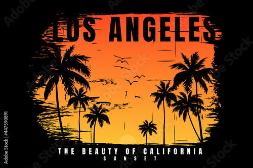 sunset beach palm tree california beautiful
