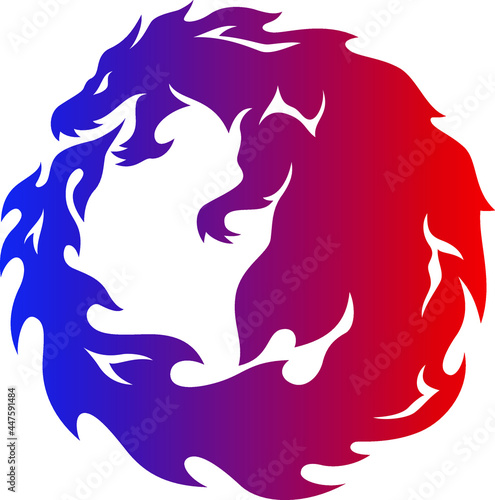 A Monster Blows Its Fire Breath Makes the Ring Shape as Ouroboros Snake Symbol