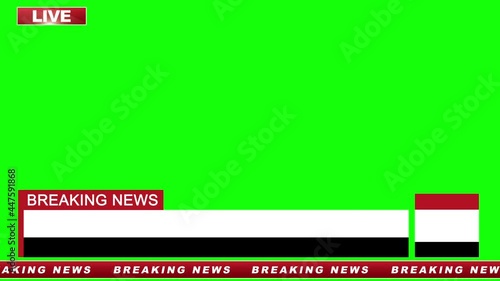 Breaking News - Lower third live breaking news green screen and seamless looping