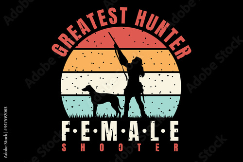 hunter animal female shooter retro style
