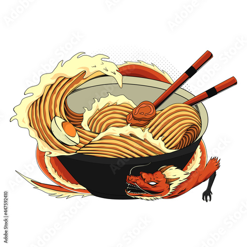 illustration of a ramen dragon