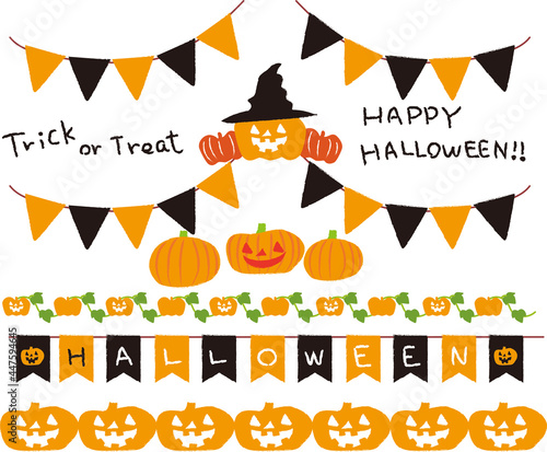 ハロウィン　枠フレームイラストセット