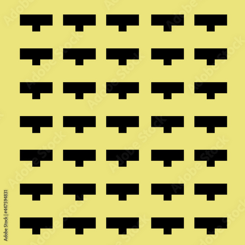 Peg board with curly holes. Yellow peg board perforated texture background for working bench tools. Vector illustration.