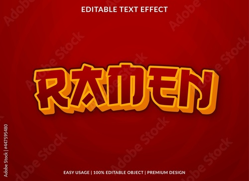 ramen text effect with abstract style use for business logo or brand