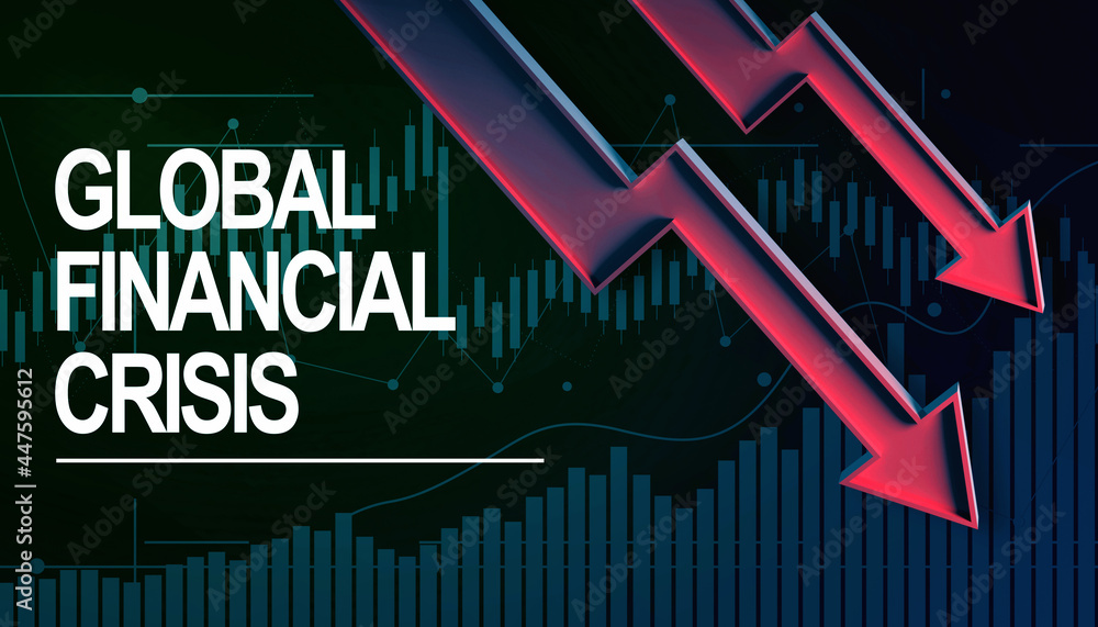 Naklejka premium Econimical crisis concept. Spread in the world, economy is down. 3d illustration