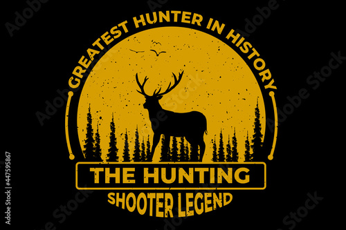hunting shooter legend pine deer vintage