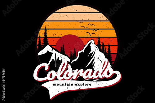 T-shirt colorado mountain pine retro explore