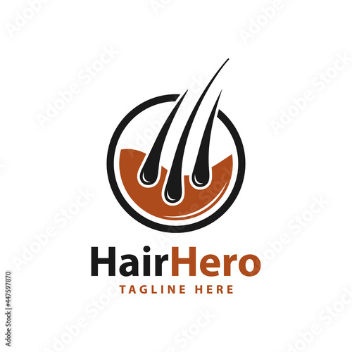 human hair growth illustration logo