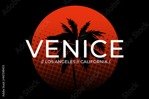 T-shirt venice beach california sunset vintage