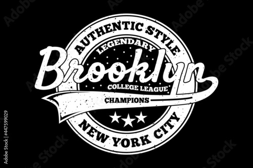 T-shirt typography brooklyn authentic style vintage style