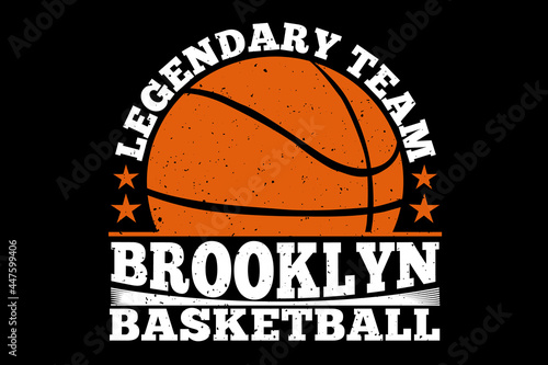T-shirt typography brooklyn legendary basketball vintage style