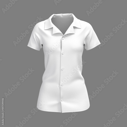 Short-sleeve camp shirt mockup. 3d rendering, 3d illustration photo