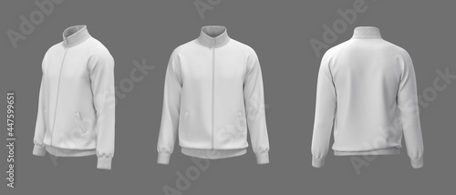 Obraz na płótnie Blank raglan tracksuit jacket mockup, 3d illustration, 3d rendering