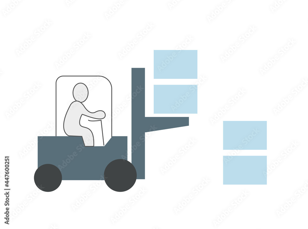 Forklift Truck Vector Illustration. Logistic Concept Icon. Vector Illustration Template.