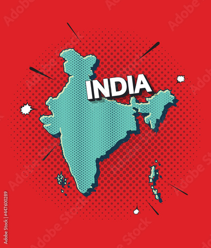 Pop art map of india