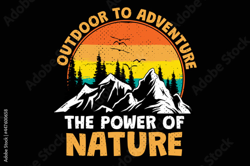 T-shirt outdoor explore nature adventure pine retro vintage style