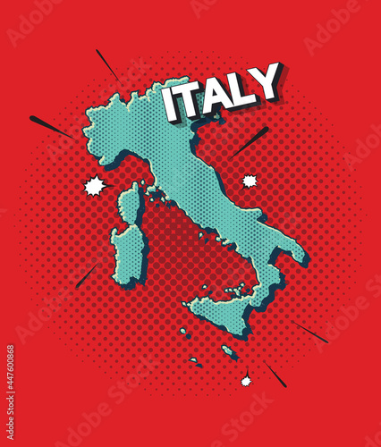 Pop art map of italy