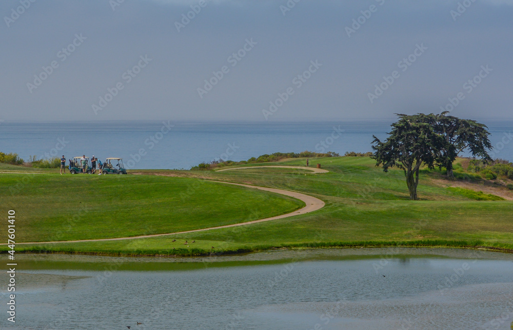 A beautiful view of a Golf Course in Goleta, Santa Barbara County, California