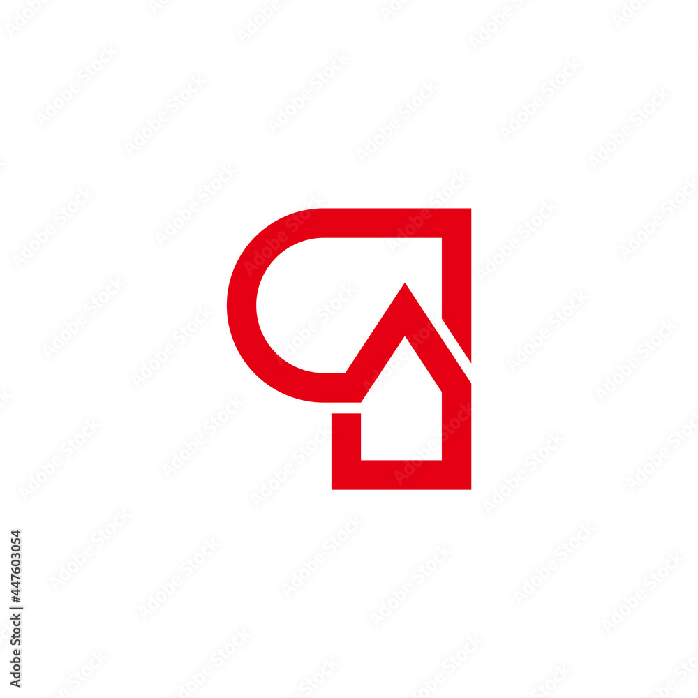 letter q simple roof shape geometric logo vector letter q simple roof shape geometric logo vector