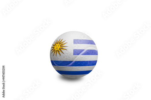 Tennis ball with the coloured national flag of Argentina on the white background	