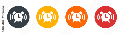 Alarm clock ringing icon. Vector illustration.