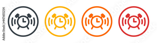 Ringing alarm clock icon vector illustration.