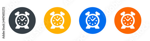 Alarmclock icon set. Vector illustration