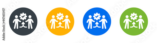 Technical collaboration icon. Development and improvement concept. Vector illustration