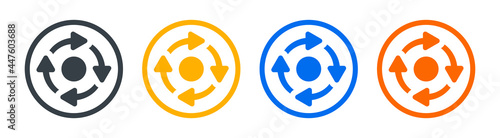 Set of circle arrows rotating icon. Refresh, reload, recycle, loop rotation sign vector illustration.