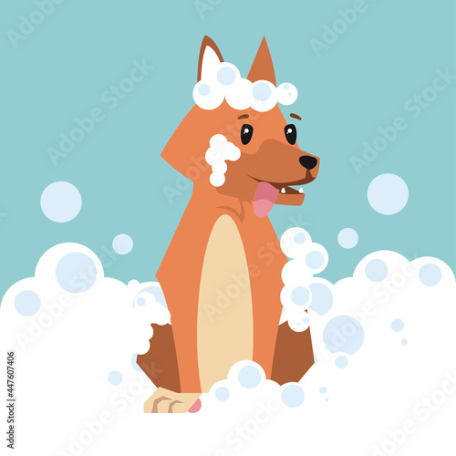 dog cartoon with bubbles