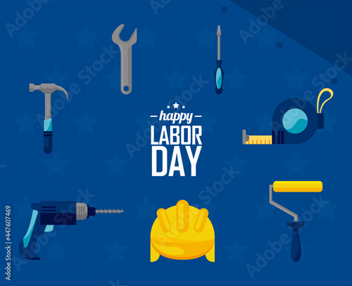 seven labor day icons photo