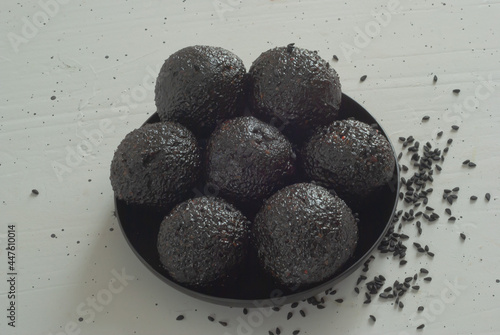 Energy balls from black cumin with dried apricots