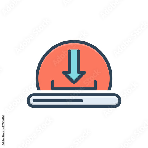Color illustration icon for download
