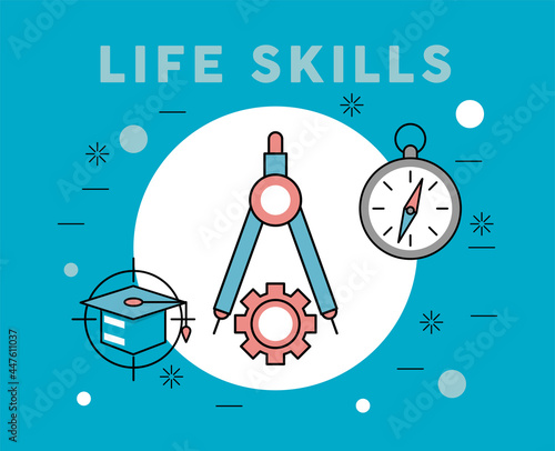 three life skills icons