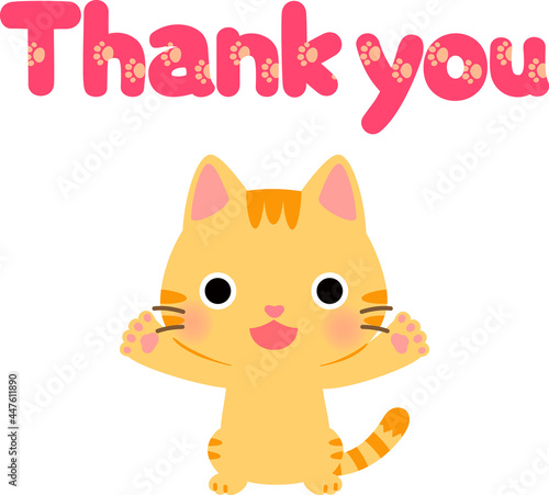 トラネコと'Thank you'の文字