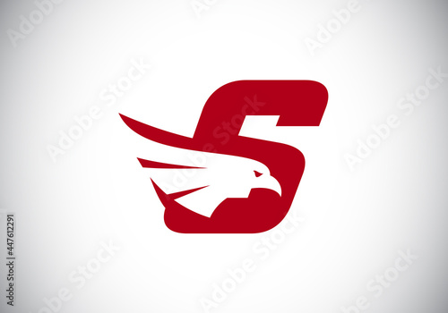 Initial S monogram letter alphabet with Eagle head negative space symbol. Creative Eagle head vector illustration. Modern logo design for business, and company identity.