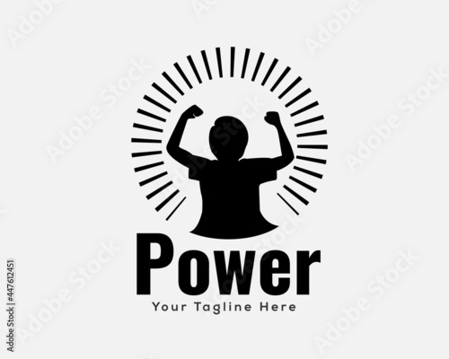 happy fun boy expression success logo template illustration inspiration