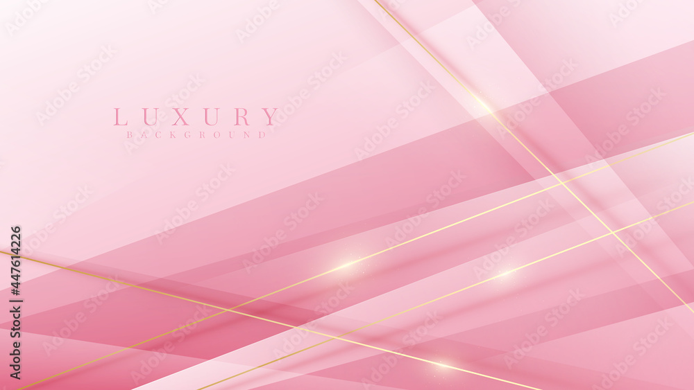 Pink luxury background with glitter gold lines, Modern cover design. Vector illustration. Pink luxury background with glitter gold lines, Modern cover design. Vector illustration.