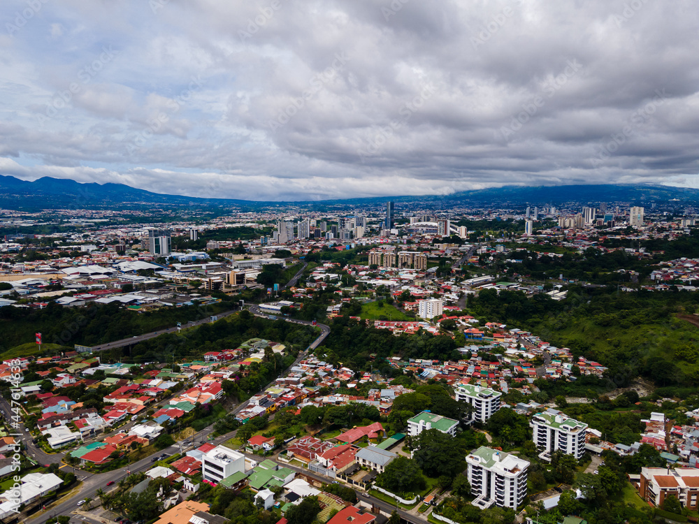 Beautiful aerial view of the city of San Jose Costa Rica 