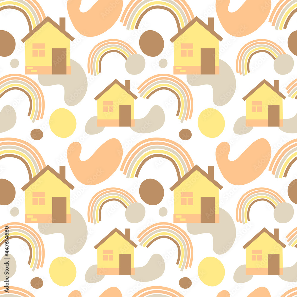 Pattern on a white background. Sweet Home