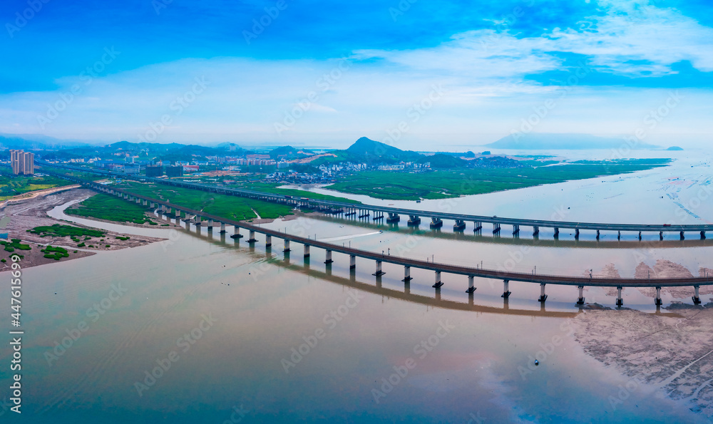 Aerial photography of traffic track in Ningde City, Fujian Province, China