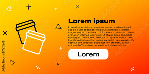 Line Plastic bag with ziplock icon isolated on yellow background. Colorful outline concept. Vector