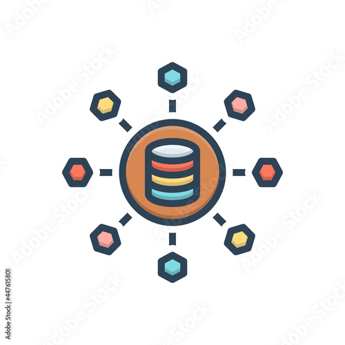 Color illustration icon for sharing photo