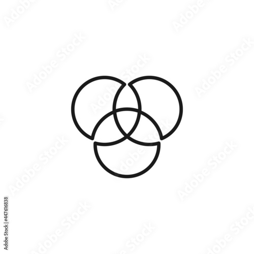 Line icon of intersecting circles